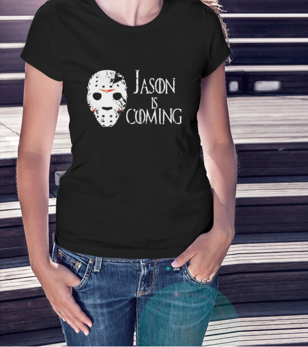Jason Is Coming Halloween Mask Horror T-Shirt
