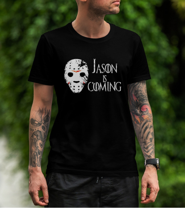 Jason Is Coming Halloween Mask Horror T-Shirt