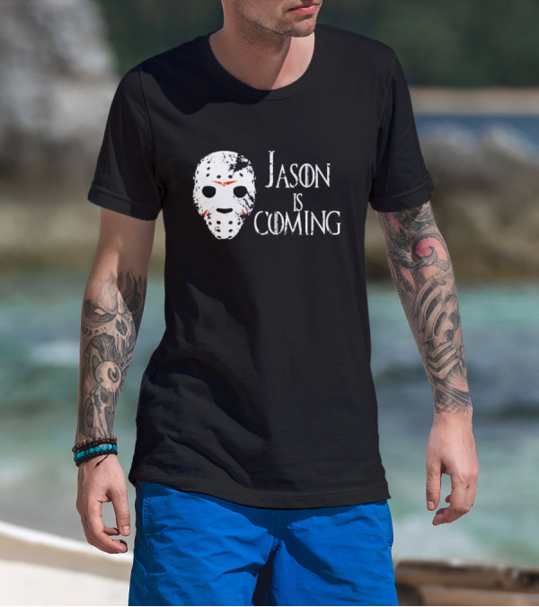 Jason Is Coming Halloween Mask Horror T-Shirt