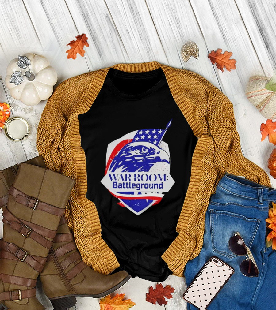 War Room Battleground Eagle American Flag Crest T-Shirt