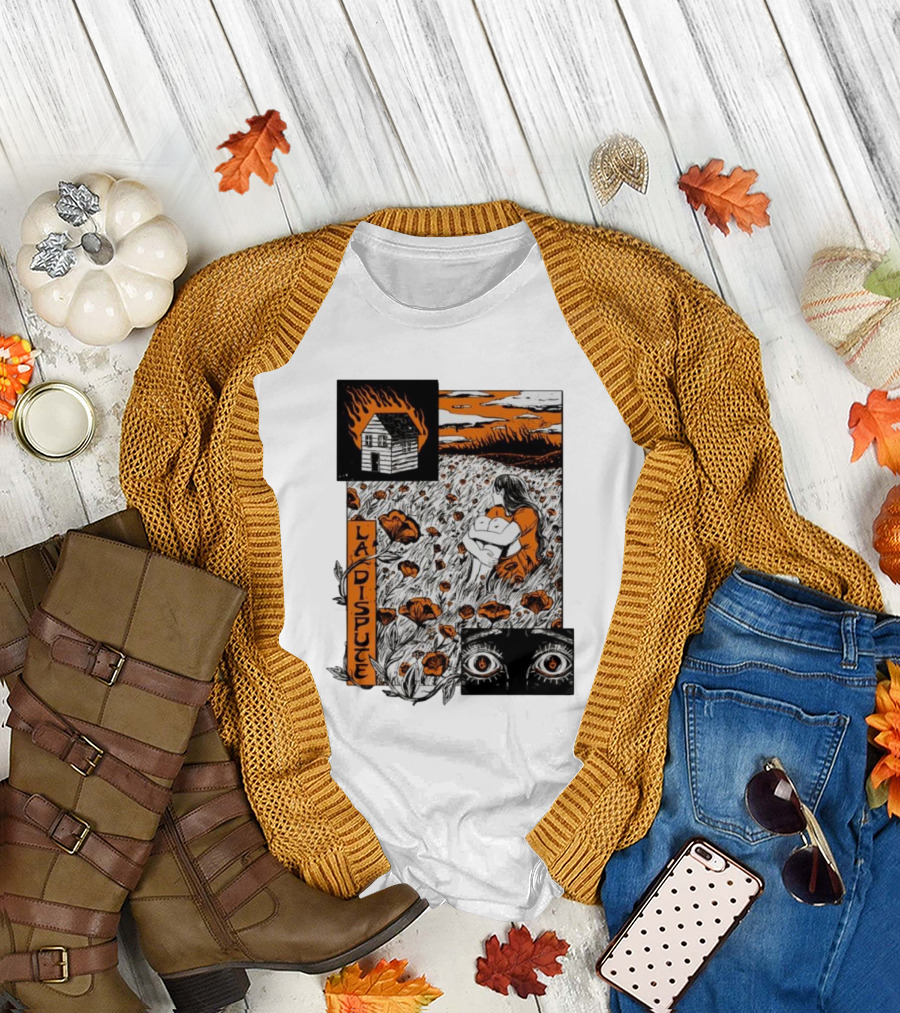 La Dispute Wildfire Burning House and Embrace in Floral Field T-Shirt