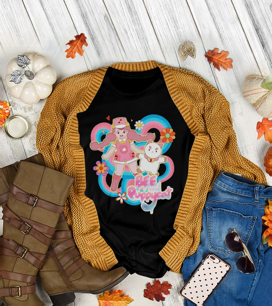 Bee and Puppycat Adventures Retro Floral Vibes T-Shirt