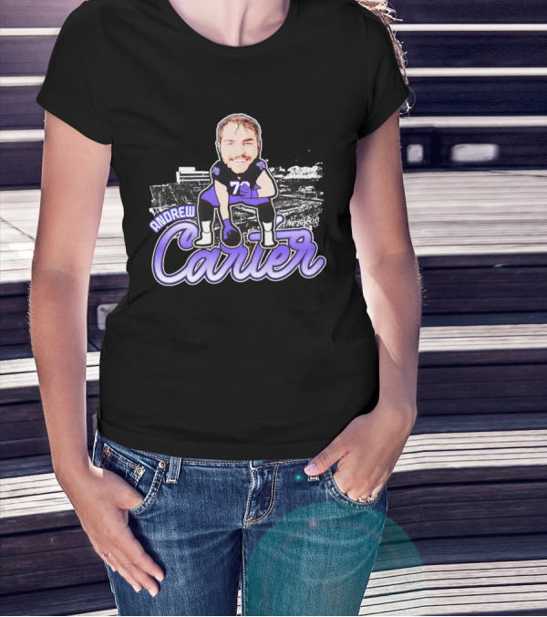 Andrew Carter Caricature Football Player Signature T-Shirt