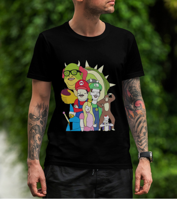 Mario Jump Brother Luigi Bowser Princess Peach Toad And Friends T-Shirt