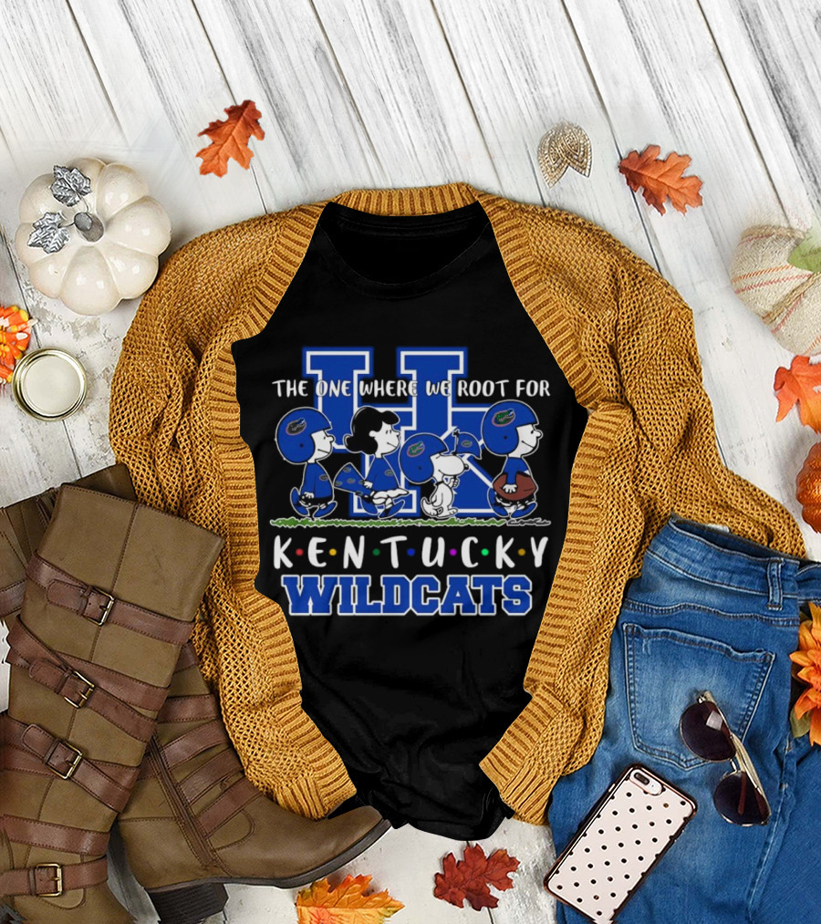 The One Where We Root for Kentucky Wildcats Peanuts Characters T-Shirt