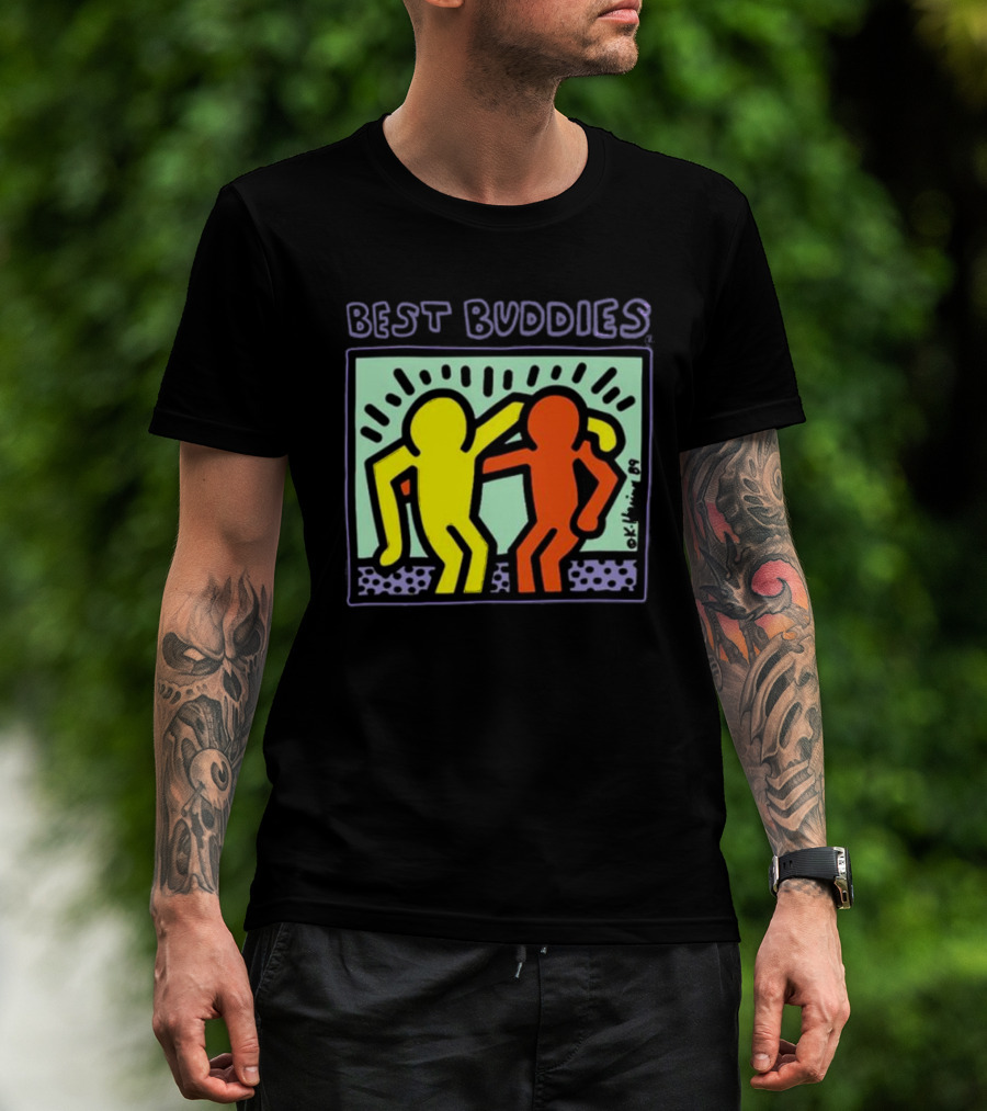 Keith Haring Best Buddies Dancing Figures T-Shirt