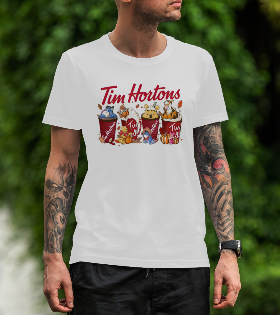 Tim Hortons Disney Characters Autumn Cups T-Shirt