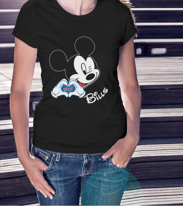 Mickey Heart Hands Buffalo Bills T-Shirt