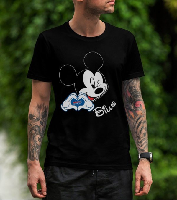 Mickey Heart Hands Buffalo Bills T-Shirt