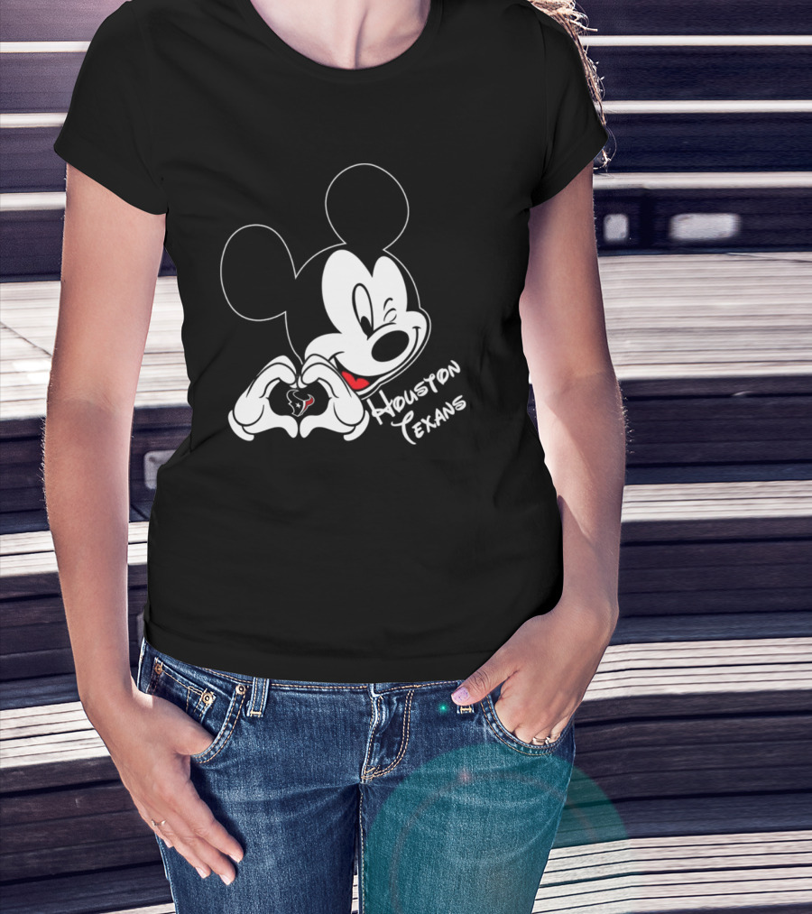 Mickey Mouse Heart Houston Texans T-Shirt