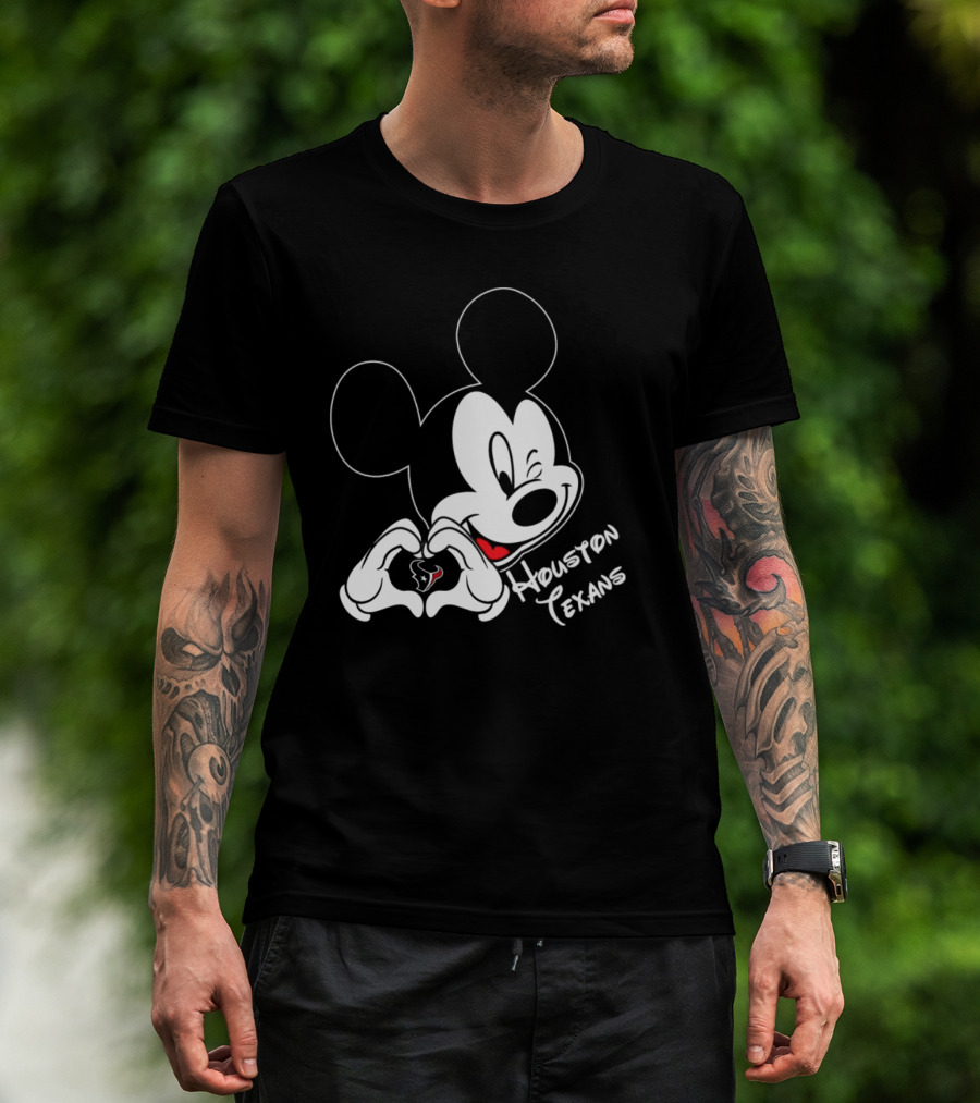 Mickey Mouse Heart Houston Texans T-Shirt