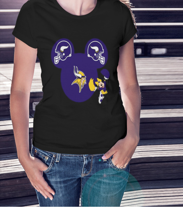 Minnesota Vikings Mickey Mouse Helmets T-Shirt