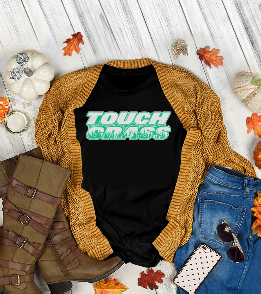 TOUCH GRASS Green Nature Aesthetic T-Shirt