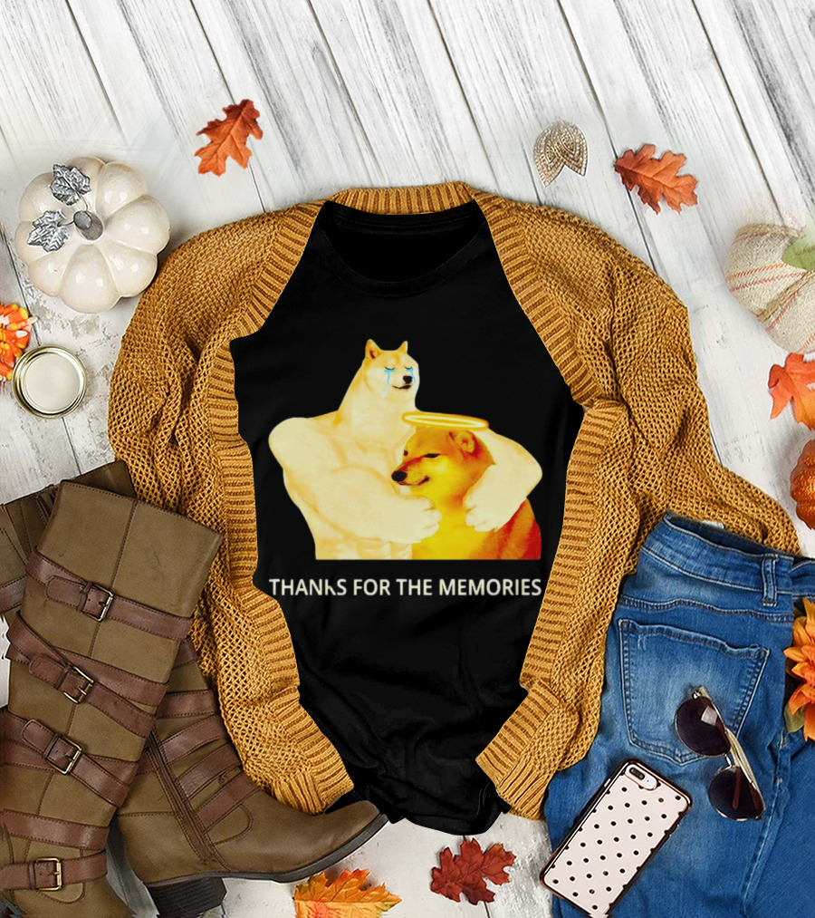 RIP Cheems Thanks for the Memories Doge Crying Angel Halo Hug T-Shirt
