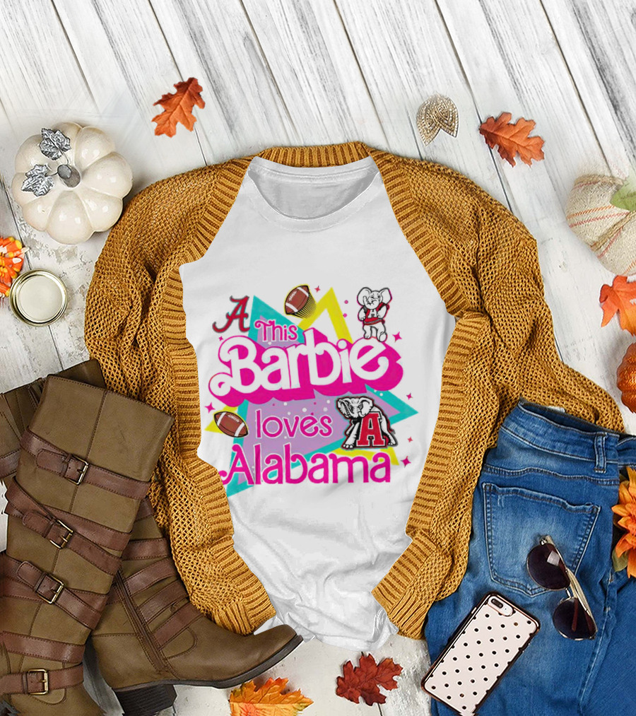 This Barbie Loves Alabama Football and Crimson Tide Fan Elephants T-Shirt