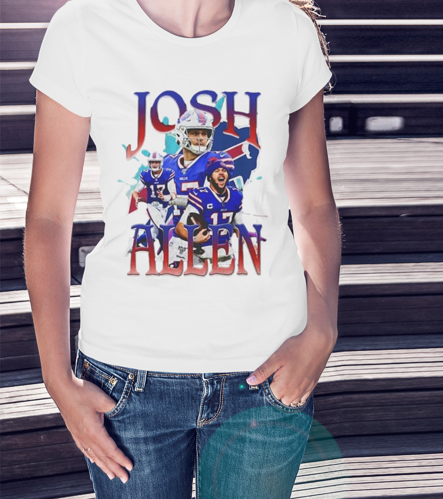 Josh Allen Buffalo Bills Number 17 Football Player T-Shirt
