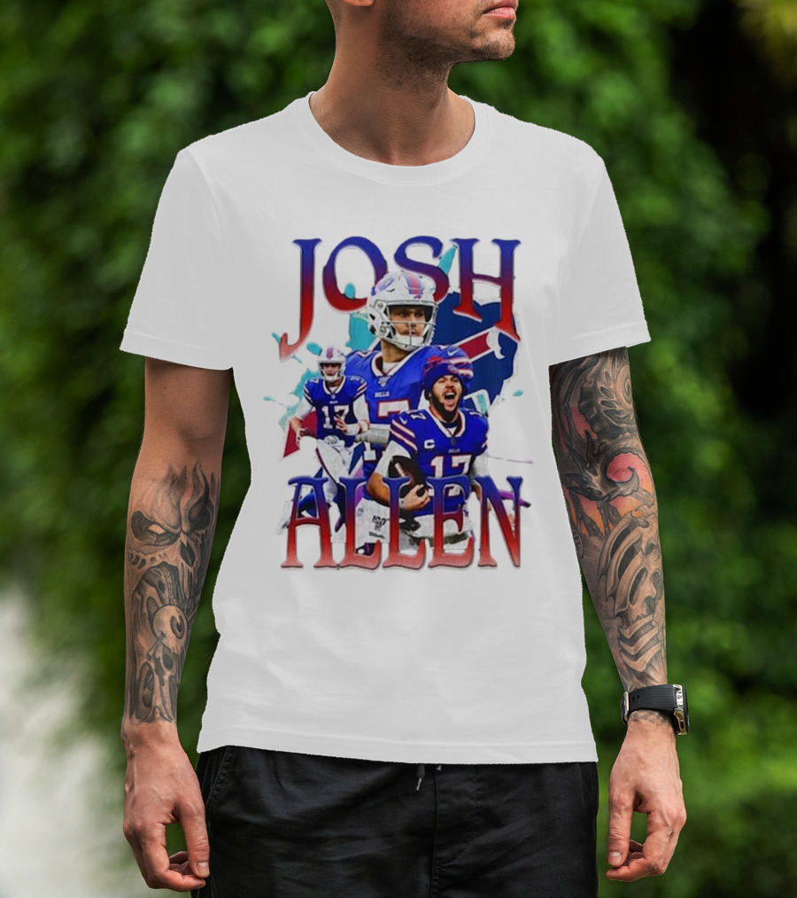 Josh Allen Buffalo Bills Number 17 Football Player T-Shirt