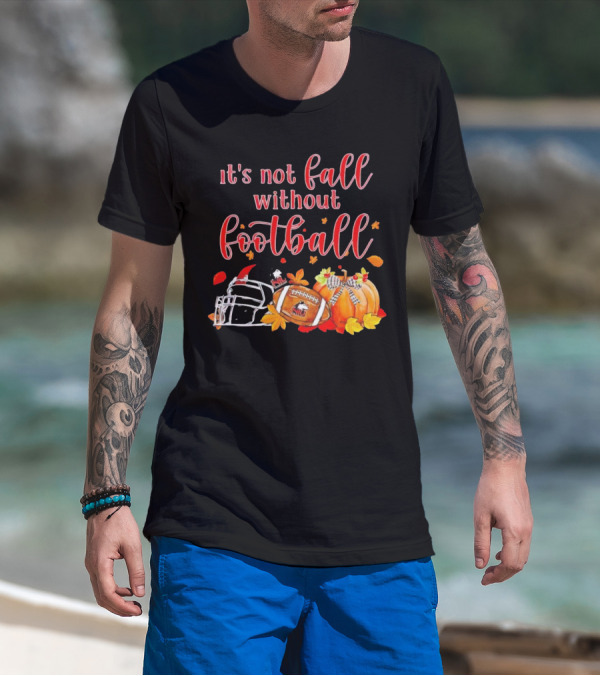 Northern Illinois Huskies It's Not Fall Without Football Helmet Pumpkin Leaves T-Shirt