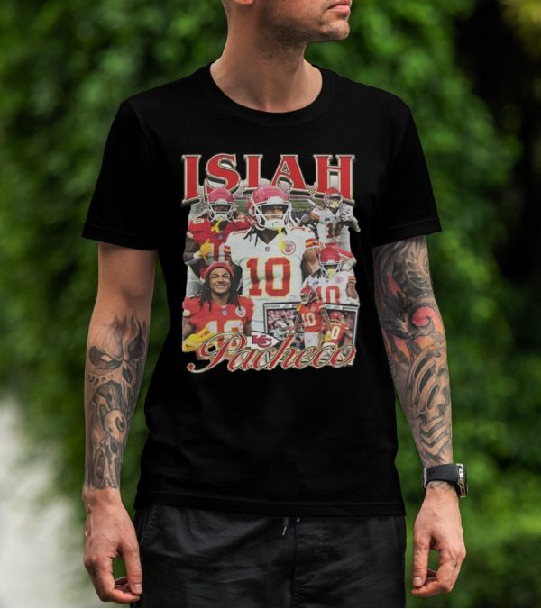 Isiah Pacheco 90s Kansas City Chiefs Football Collage T-Shirt