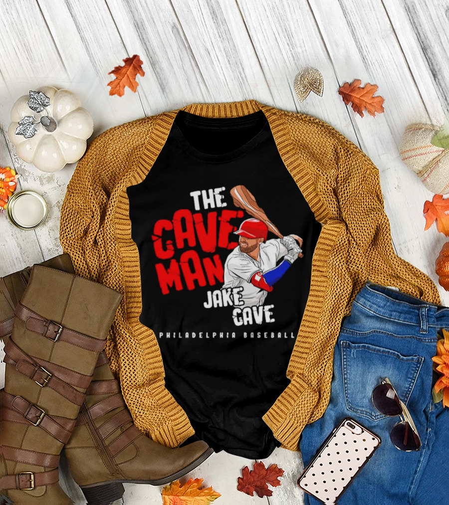 Jake Cave The Caveman Philadelphia Baseball Player T-Shirt