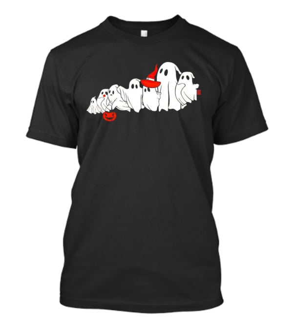 The Boograss State Ghosts Halloween Parade With Witch Hat And Pumpkin T-Shirt