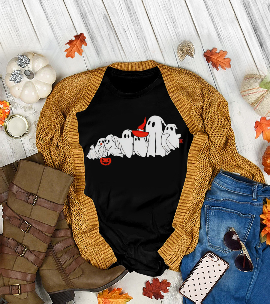 The Boograss State Ghosts Halloween Parade with Witch Hat and Pumpkin T-Shirt
