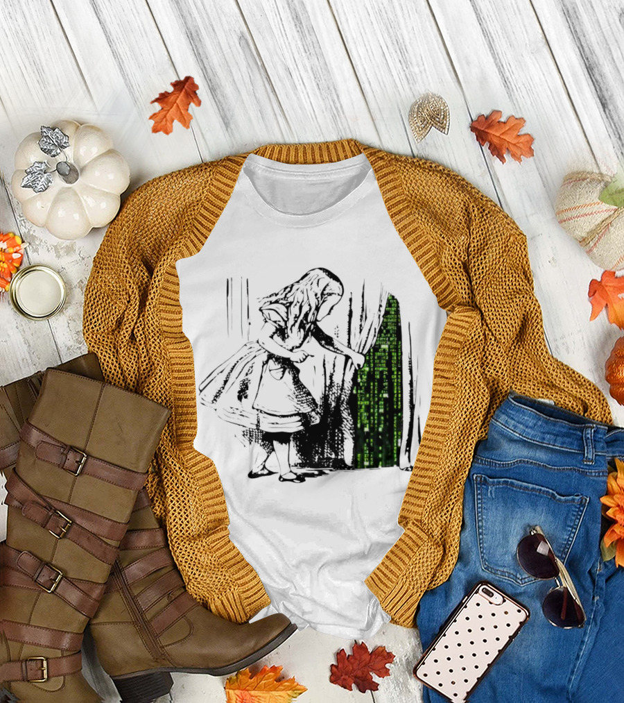 The Matrix New World Alice Reveals Binary Code Wonderland T-Shirt