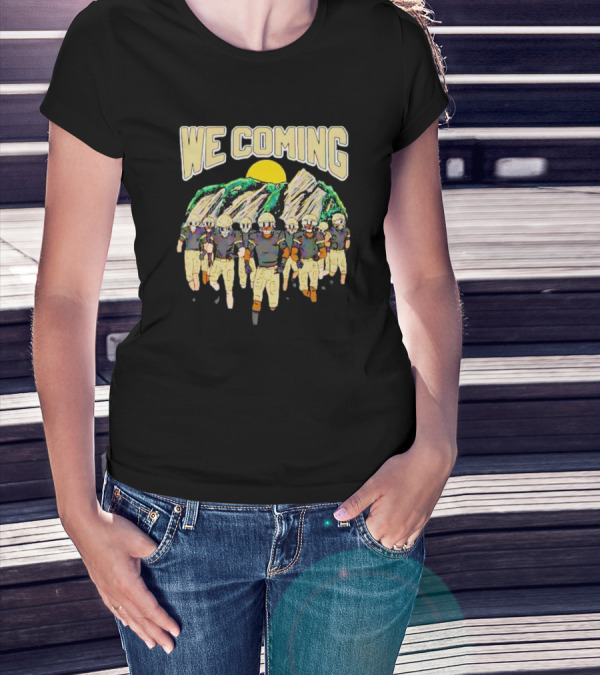 We Coming Colorado Buffaloes Football Team Sun And Mountains T-Shirt