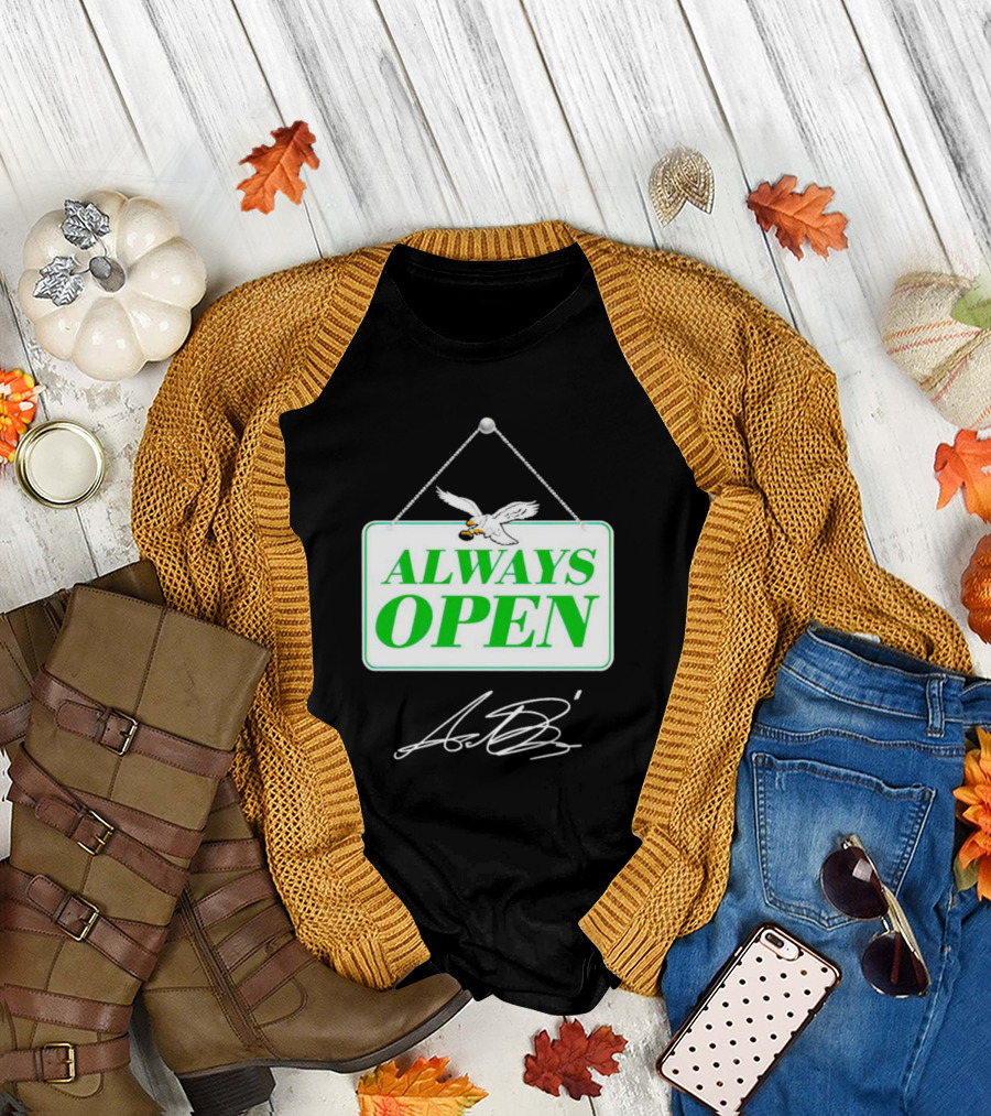 Always Open Eagle Sign with Signature T-Shirt
