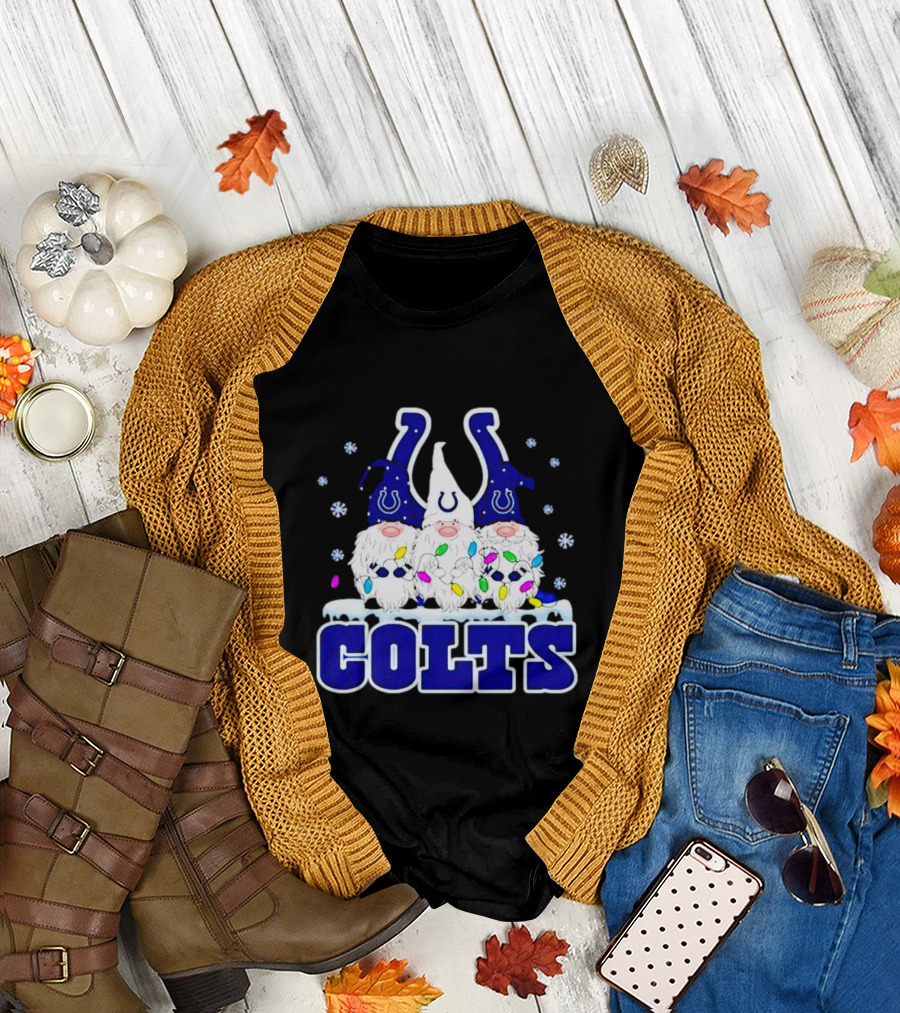 Indianapolis Colts Christmas Gnomes Football T-Shirt