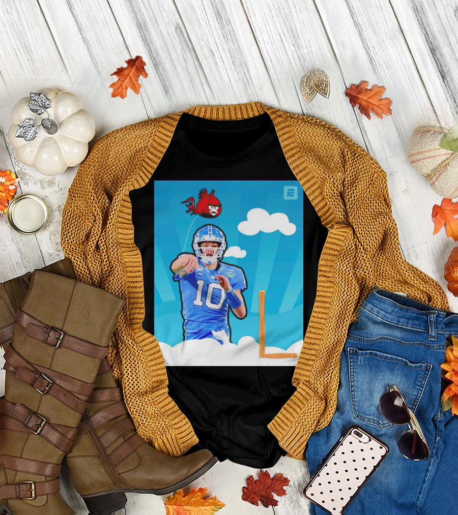 Tar Heels Drake Maye Angry Birds Quarterback Cloud Sky T-Shirt