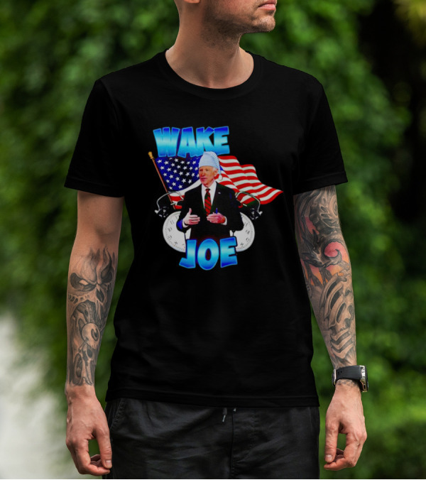 Wake Up Joe American Flag Clock Patriots T-Shirt