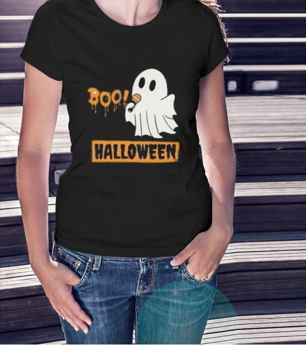 Happy Halloween Boo Cute Singing Ghost Halloween T-Shirt