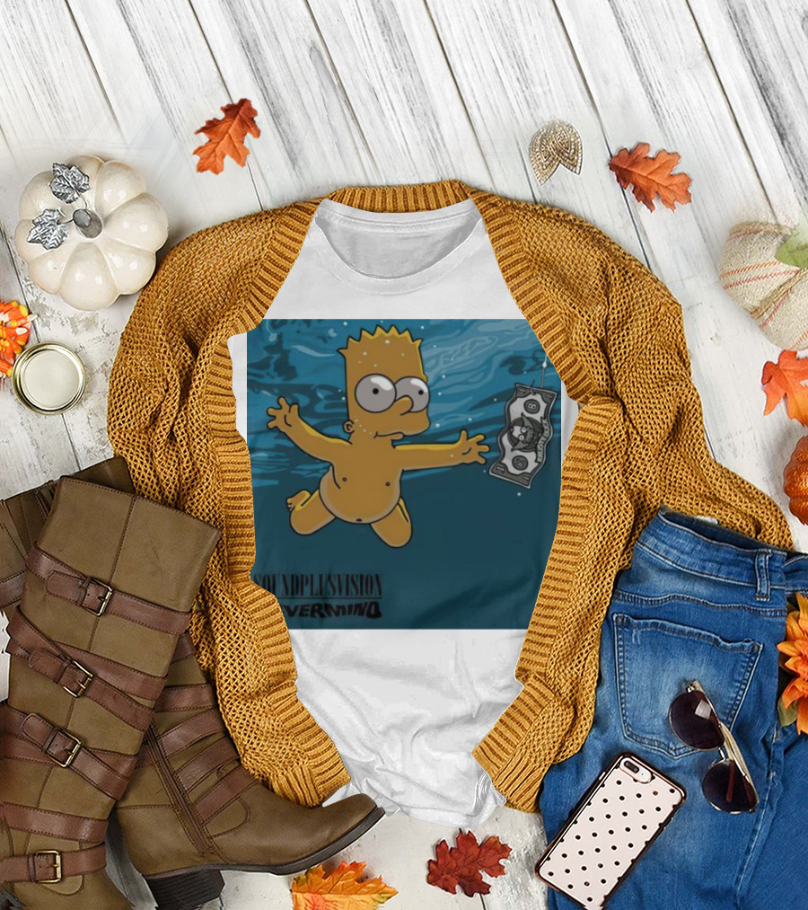 Bart Simpson Soundplus Vision Nevermind Underwater Dollar T-Shirt