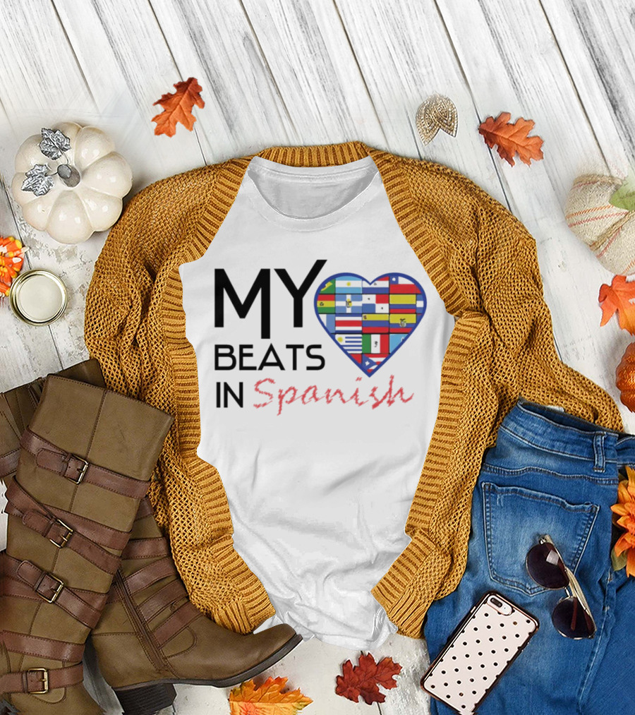 My Heart Beats in Spanish Flags T-Shirt