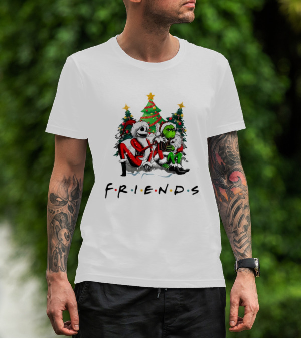 Grinch Santa Nightmare Christmas Friends T-Shirt