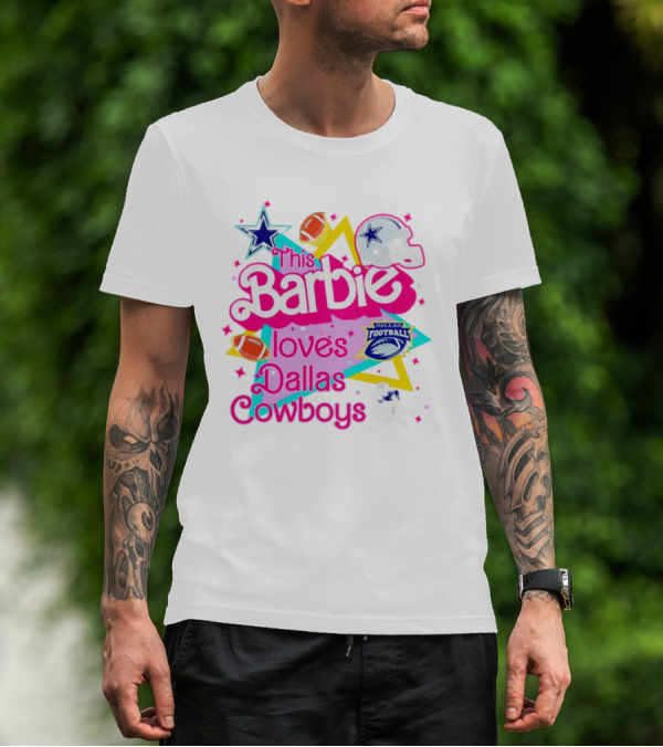 This Barbie Loves Dallas Cowboys Star Helmet Football T-Shirt