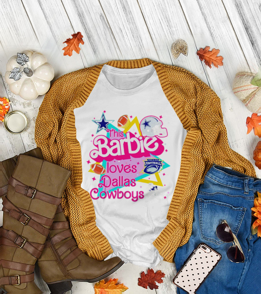 This Barbie Loves Dallas Cowboys Star Helmet Football T-Shirt