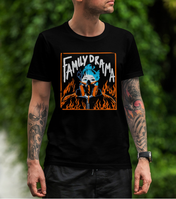 FAMILY DRAMA Flames Masked Girl T-Shirt