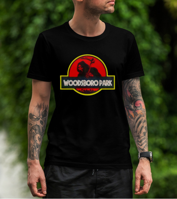 Ghostface Woodsboro Park Halloween Horror Movie Mashup T-Shirt