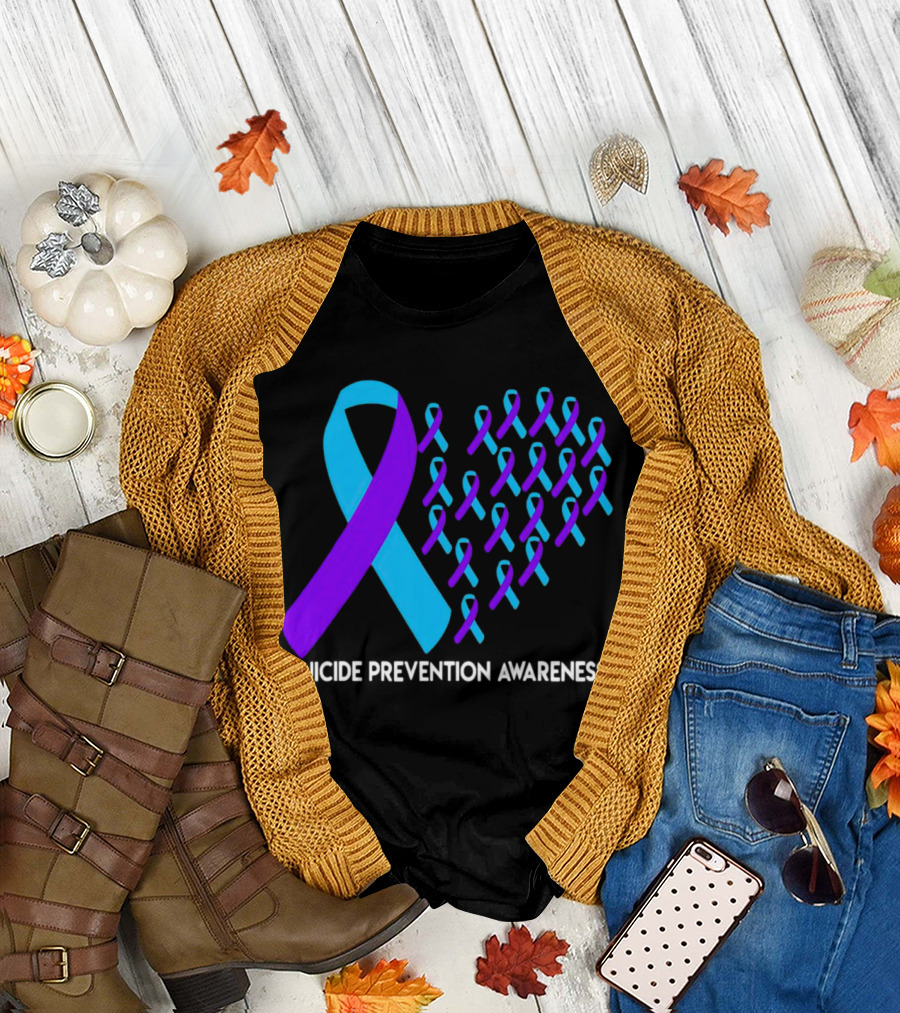 Suicide Prevention Awareness Ribbon Heart T-Shirt