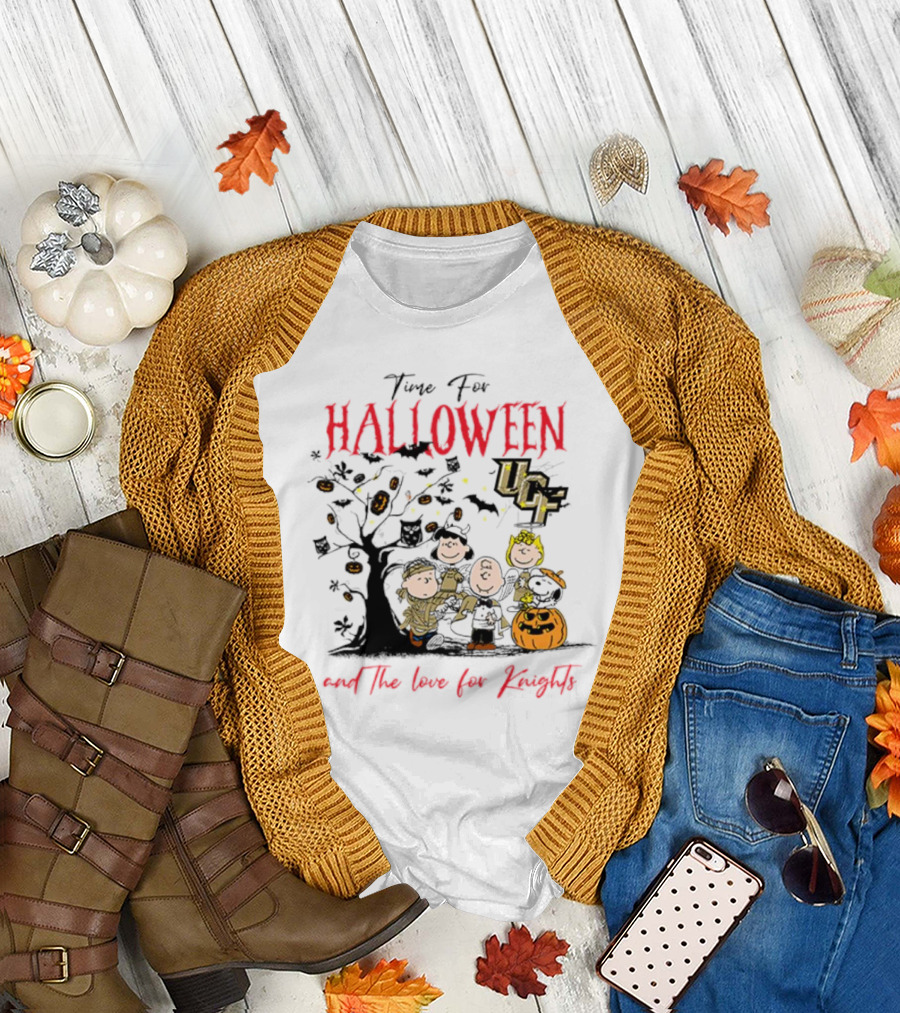 Time for Halloween Peanuts Characters with UCF Knights Spirit T-Shirt