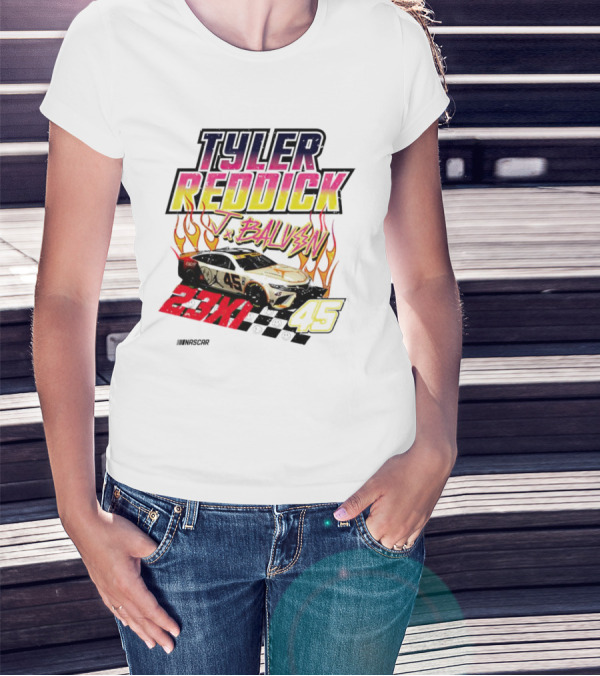 Tyler Reddick J Balvin 23XI Racing NASCAR 45 Flames T-Shirt