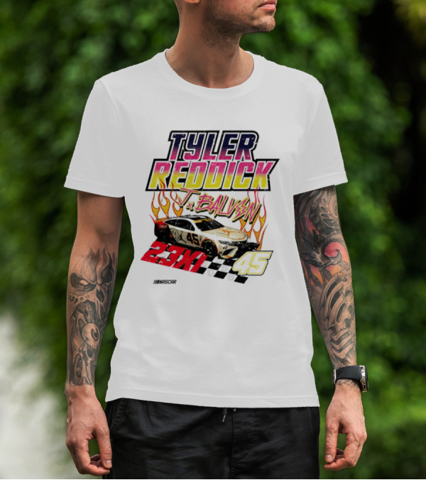 Tyler Reddick J Balvin 23XI Racing NASCAR 45 Flames T-Shirt