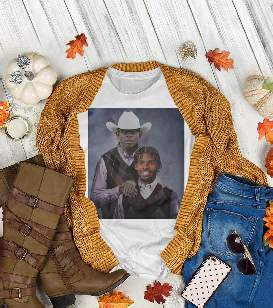 Deion Sanders and Shedeur Sanders Step Brothers Cowpoke T-Shirt