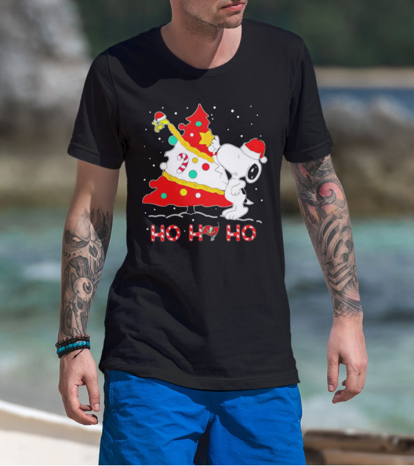Snoopy And Woodstock Ho Ho Ho Christmas Tampa Bay Buccaneers T-Shirt