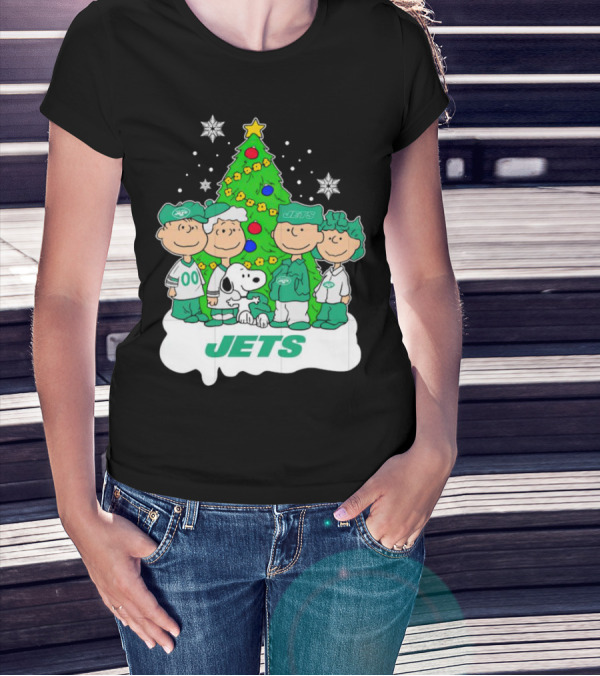 Peanuts Characters Jets Christmas Tree Holiday T-Shirt