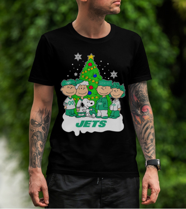 Peanuts Characters Jets Christmas Tree Holiday T-Shirt