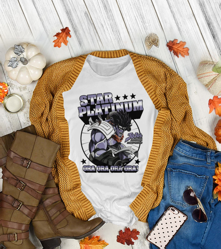 Star Platinum JoJo's Bizarre Adventure Ora Ora Ora Circle T-Shirt