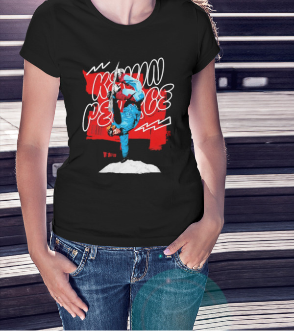 Kevin Pearce Snowboarding Handstand Pose Red And White T-Shirt